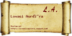 Lovasi Auróra névjegykártya